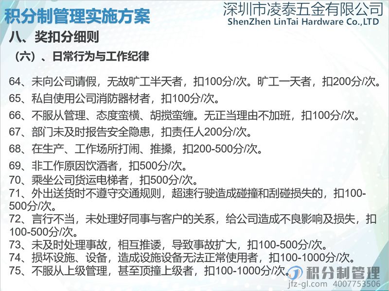 深圳凌泰五金积分制管理实施方案宣讲PPT(图37)