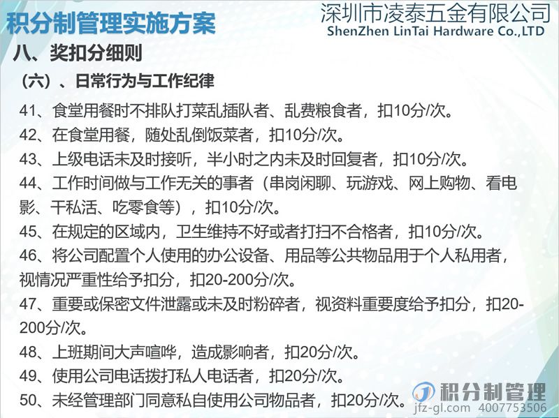 深圳凌泰五金积分制管理实施方案宣讲PPT(图35)
