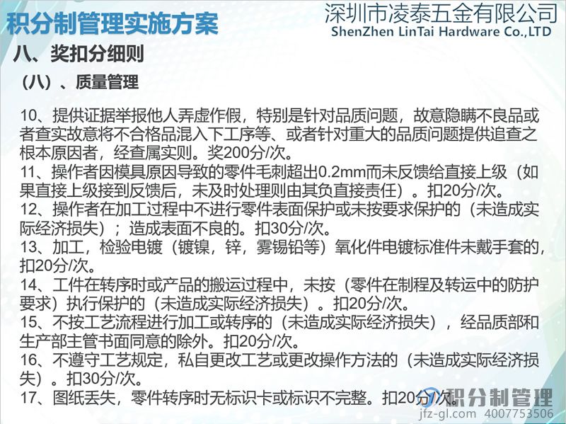 深圳凌泰五金积分制管理实施方案宣讲PPT(图42)